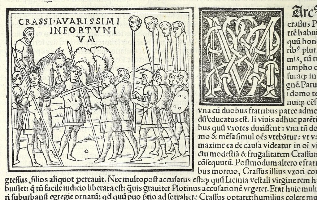 An illustration from Uitae Plutarchi Cheronei : nouissime post Jodocũ Badiũ Ascẽsium lõge diligentius repositae, maioreq[ue] diligẽtia castigatae, cũ copiosiore verioreq[ue] indice : necnon cũ Aemilij Probi vitis : una cũ figuris suis locis apte dispositis, 1516, leaf 446