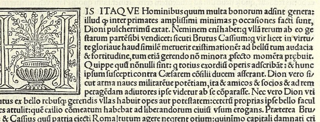 An illustration from Uitae Plutarchi Cheronei : nouissime post Jodocũ Badiũ Ascẽsium lõge diligentius repositae, maioreq[ue] diligẽtia castigatae, cũ copiosiore verioreq[ue] indice : necnon cũ Aemilij Probi vitis : una cũ figuris suis locis apte dispositis, 1516, leaf 601