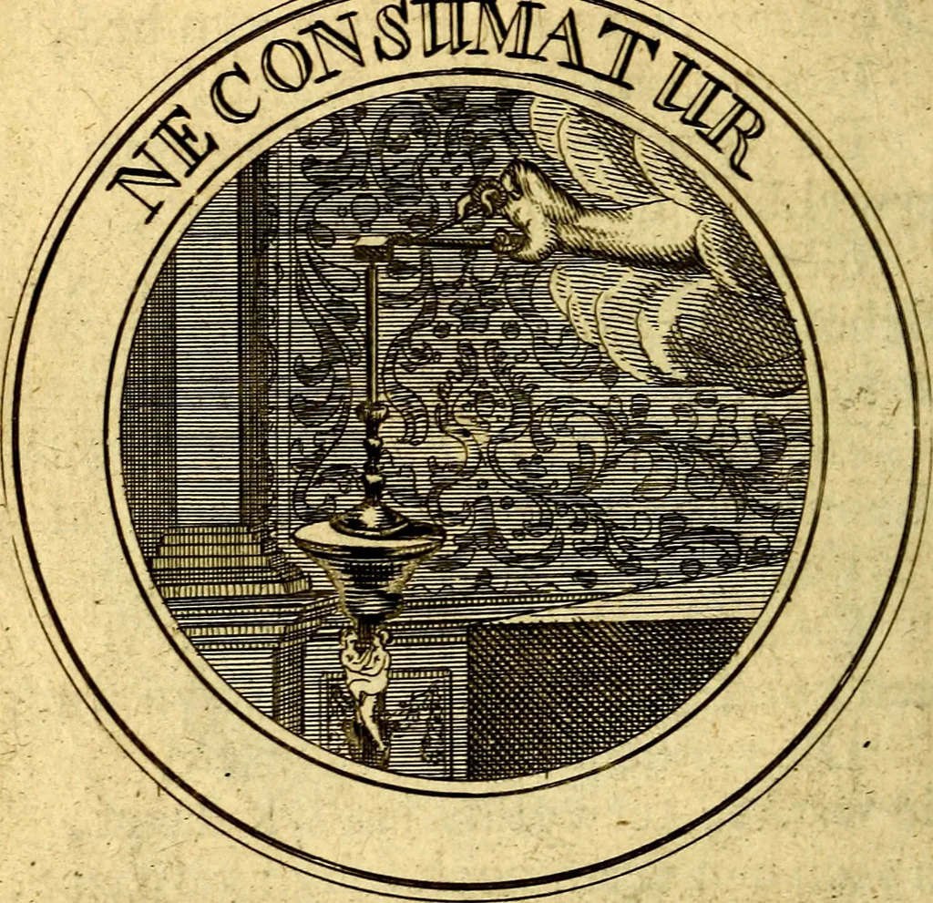 An illustration from Uitbreiding, over honderd leerzaame zinnebeelden, 1722, leaf 45