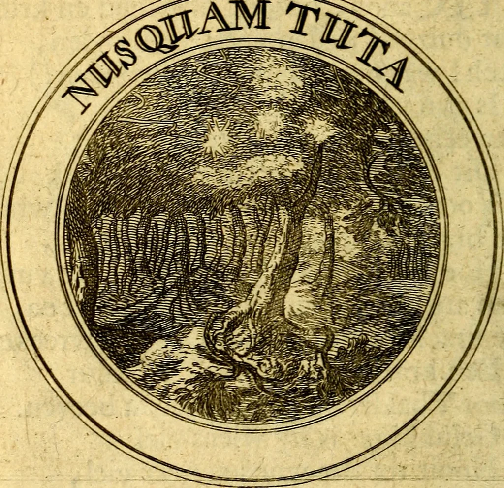 An illustration from Uitbreiding, over honderd leerzaame zinnebeelden, 1722, leaf 75