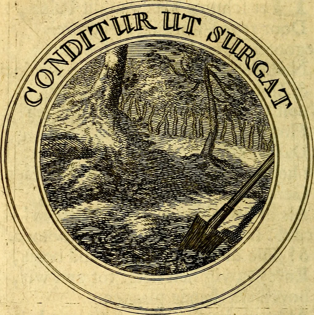 An illustration from Uitbreiding, over honderd leerzaame zinnebeelden, 1722, leaf 83