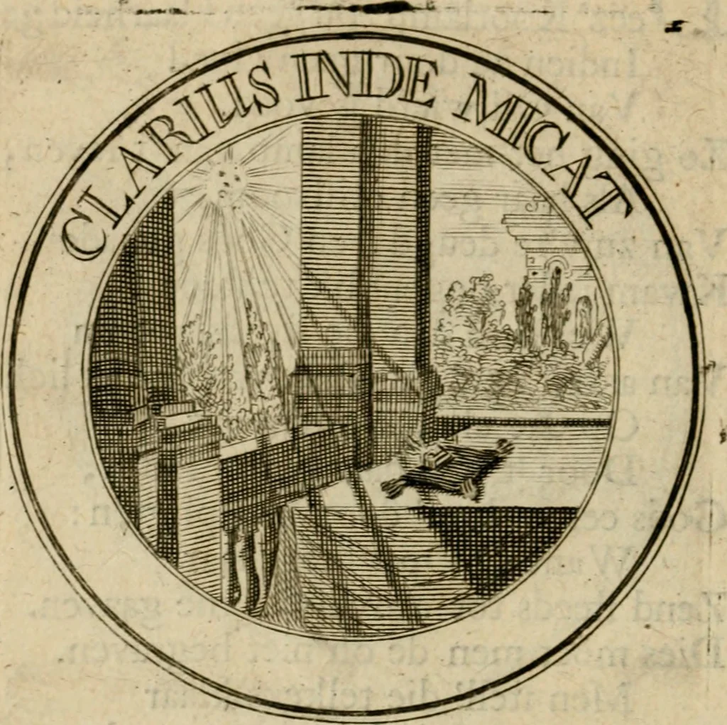 An illustration from Uitbreiding, over hondred leerzaame zinnebeelden, 1722, leaf 121