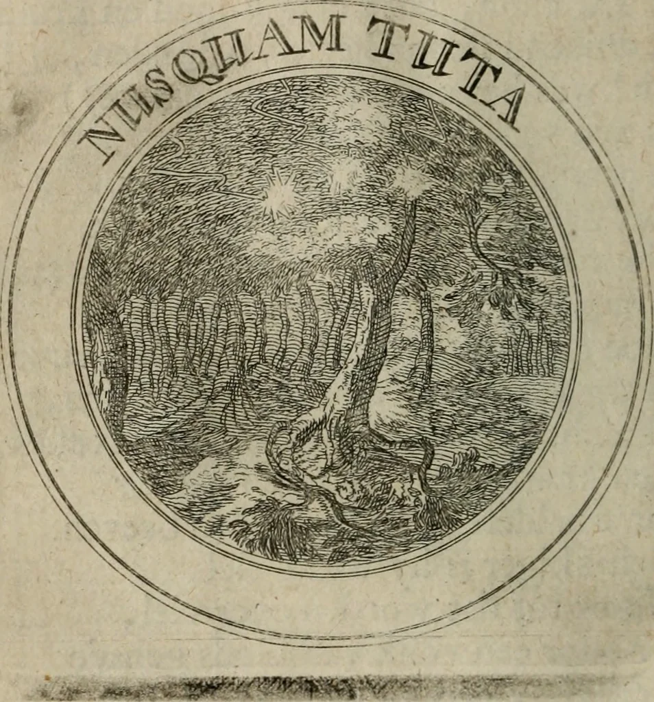 An illustration from Uitbreiding, over honderd leerzaame zinnebeelden, 1722, leaf 75