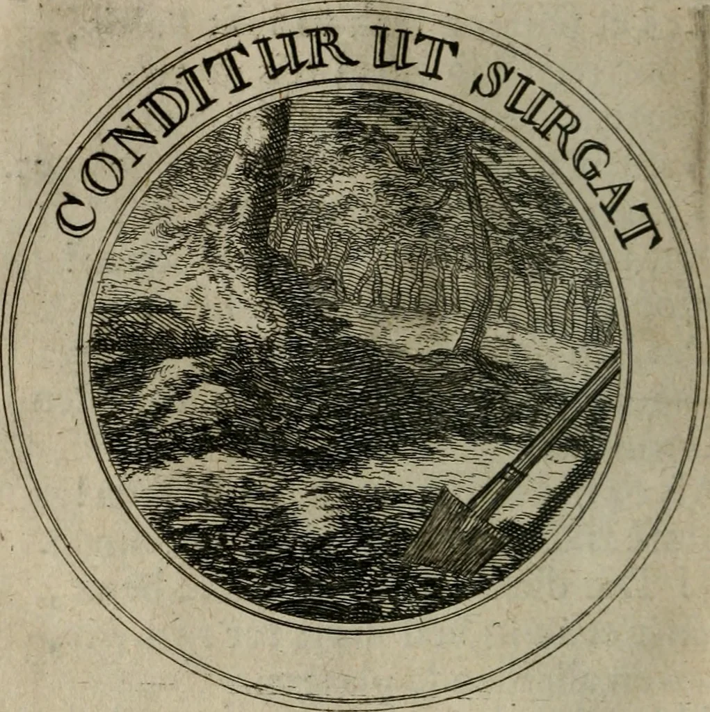 An illustration from Uitbreiding, over honderd leerzaame zinnebeelden, 1722, leaf 83