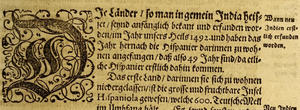 An illustration from Umbständige warhafftige Beschreibung der indianischen Ländern, so vor diesem von den Spaniern eingenommeu [sic] und verwüst worden .., 1665, leaf 15