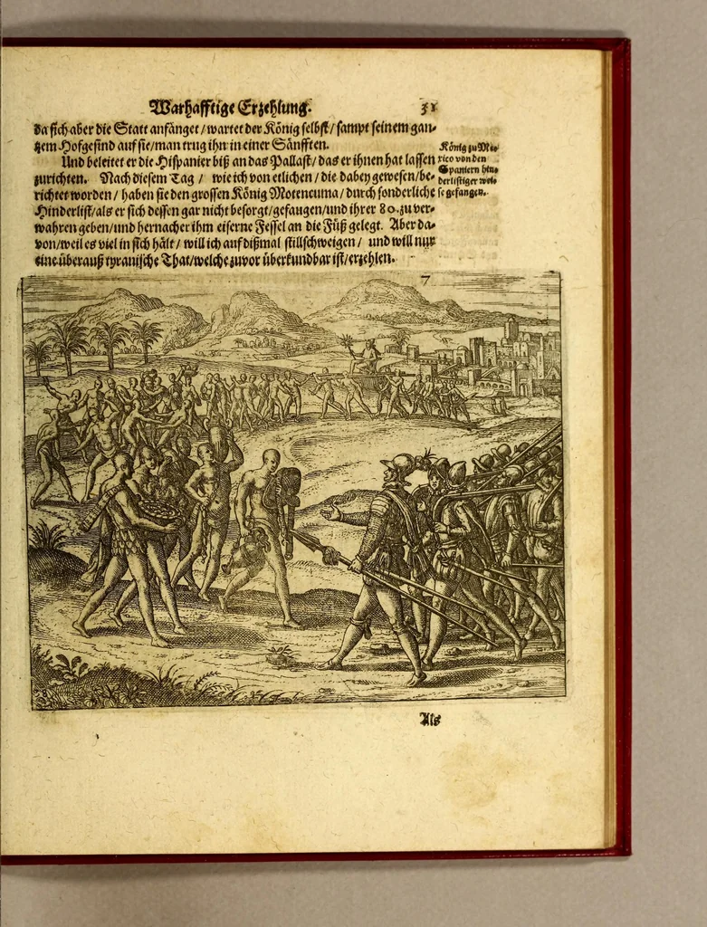 An illustration from Umbständige warhafftige Beschreibung der indianischen Ländern, so vor diesem von den Spaniern eingenommeu [sic] und verwüst worden .., 1665, leaf 45