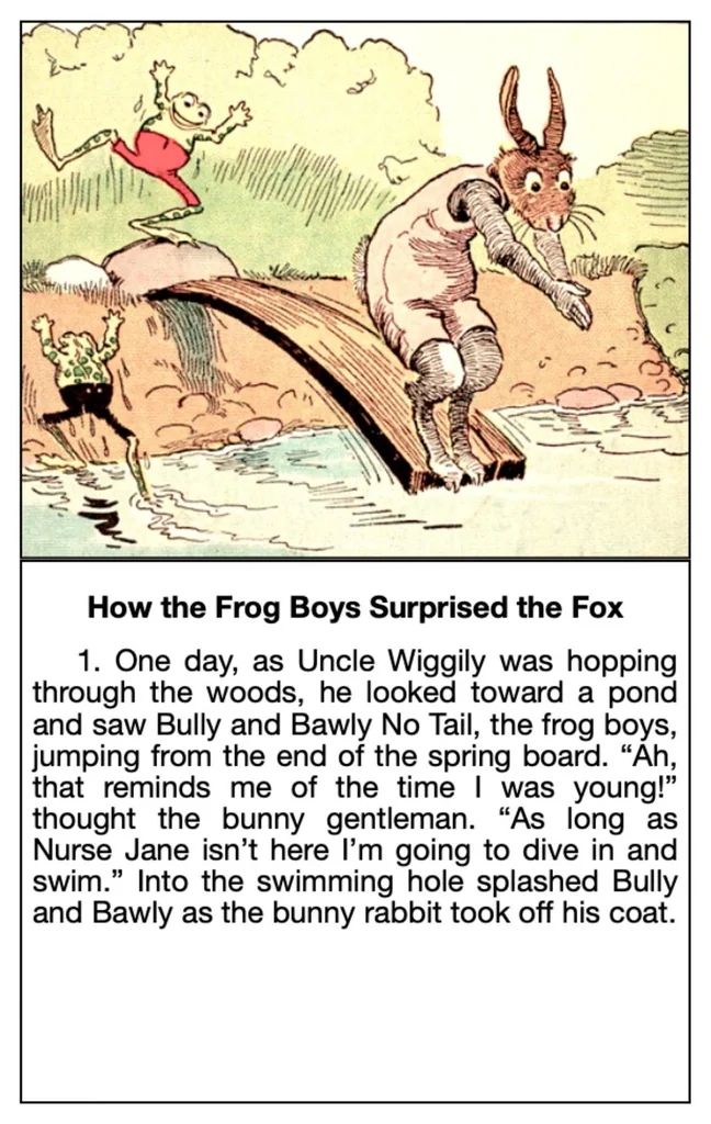 An illustration from UNCLE WIGGILY GOES SWIMMING -Bk18-BY HOWARD GARIS-GUNSTON CLASSICS, 1919, leaf 5