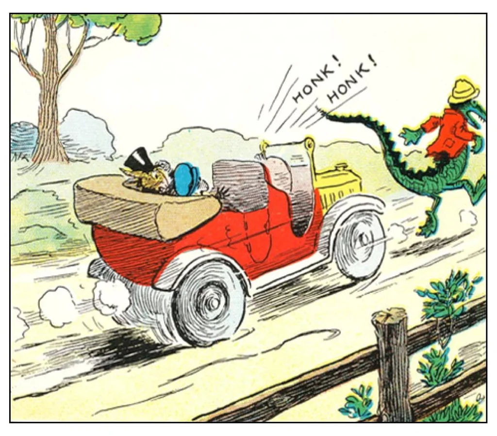 An illustration from UNCLE WIGGILY' S FUNNY AUTO - BK16- By HOWARD GARIS GUNSTON CLASSICS, 1919, leaf 12