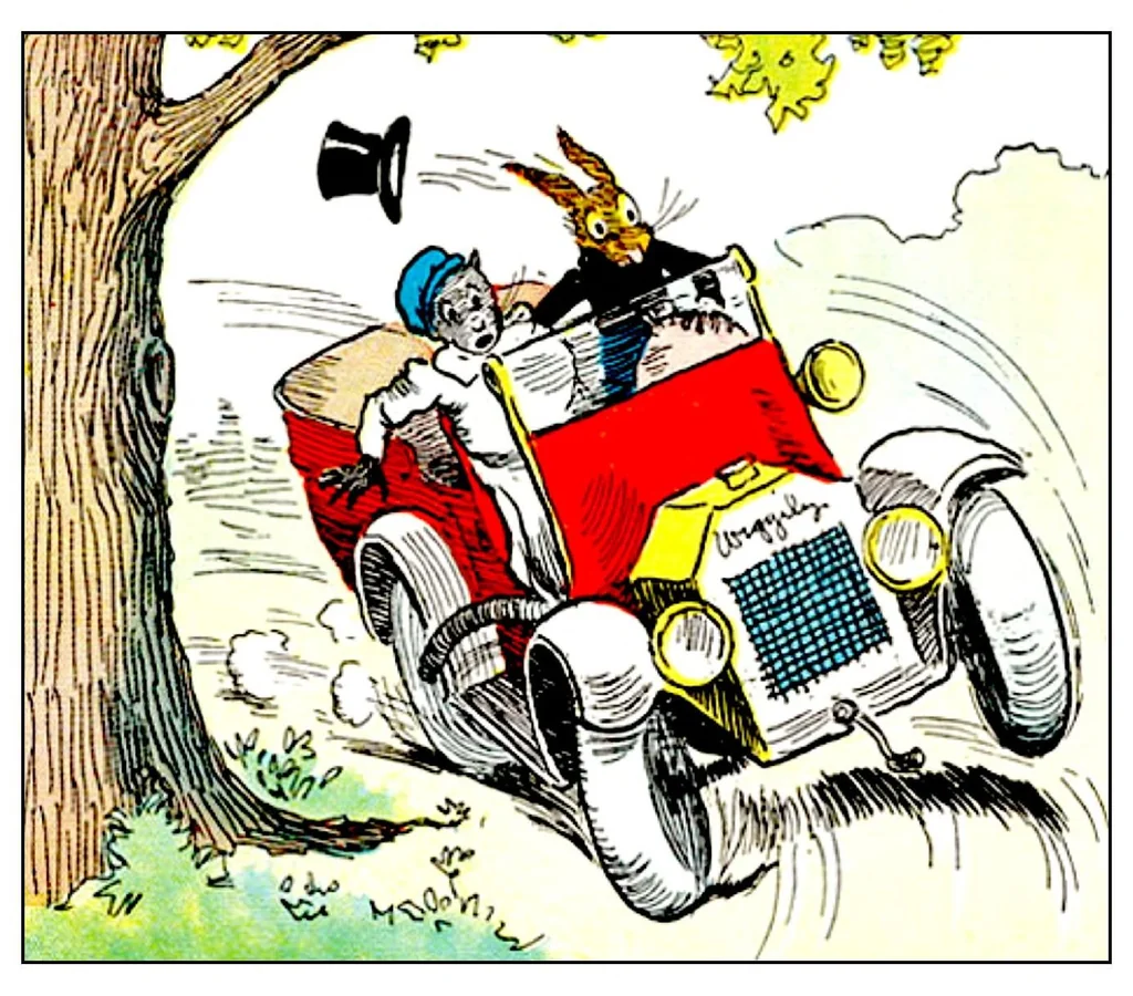 An illustration from UNCLE WIGGILY' S FUNNY AUTO - BK16- By HOWARD GARIS GUNSTON CLASSICS, 1919, leaf 8
