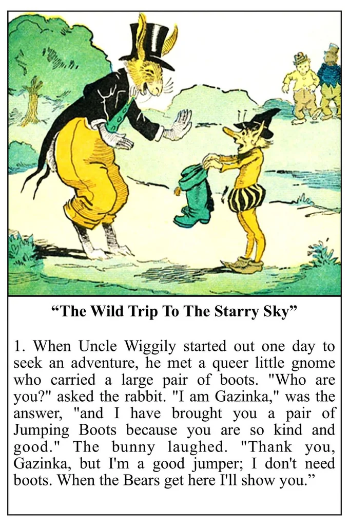An illustration from UNCLE WIGGILY' S JUMPING BOOTS- Bk31- By HOWARD GARIS - GUNSTON CLASSICS, 1919, leaf 5