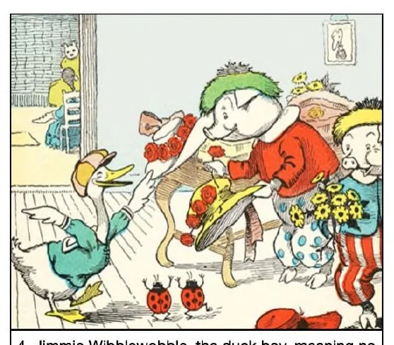 An illustration from UNCLE WIGGILY' S JUNE BUG FRIENDS - Bk7- By HOWARD GARIS - GUNSTON CLASSICS, 1919, leaf 28