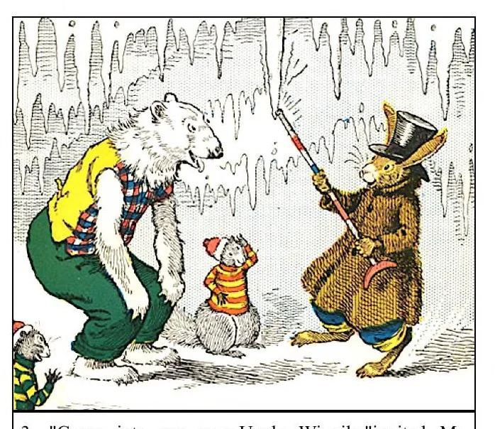 An illustration from UNCLE WIGGILY' S SNOW MAN -Bk 2- By HOWARD GARIS - GUNSTON CLASSICS, 1919, leaf 27