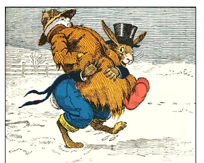 An illustration from UNCLE WIGGILY' S SNOW MAN -Bk 2- By HOWARD GARIS - GUNSTON CLASSICS, 1919, leaf 7