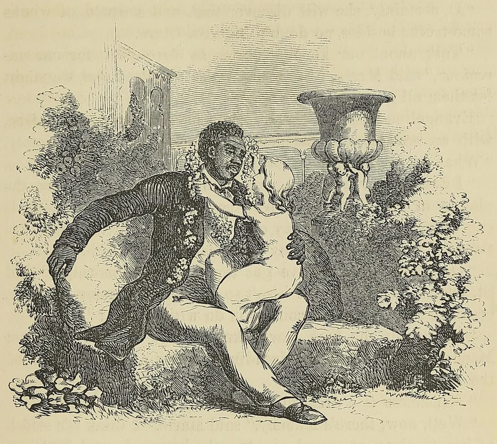 An illustration from Uncle Tom's cabin, or, Life among the lowly, 1853, leaf 229