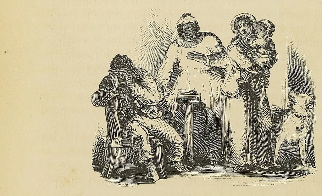 An illustration from Uncle Tom's cabin, or, Life among the lowly, 1853, leaf 72