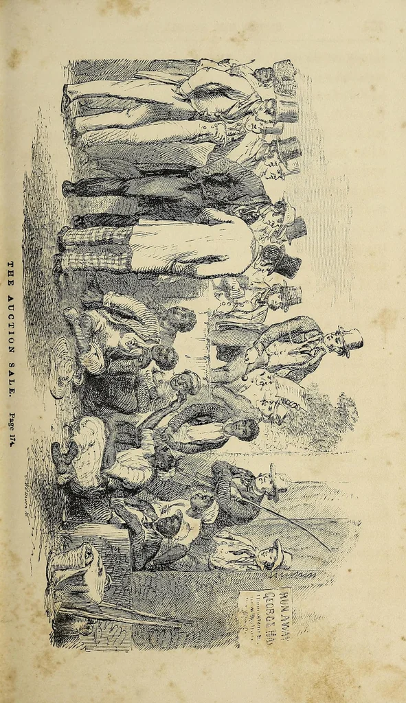 An illustration from Uncle Tom's cabin, or, Life among the lowly, 1852, leaf 177