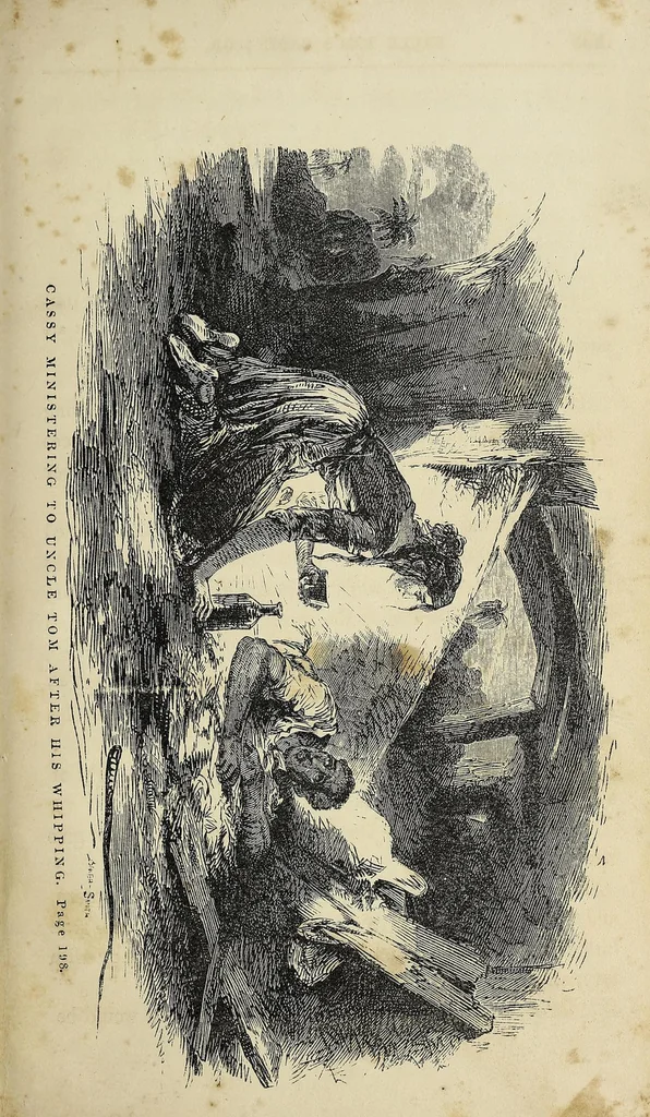 An illustration from Uncle Tom's cabin, or, Life among the lowly, 1852, leaf 517