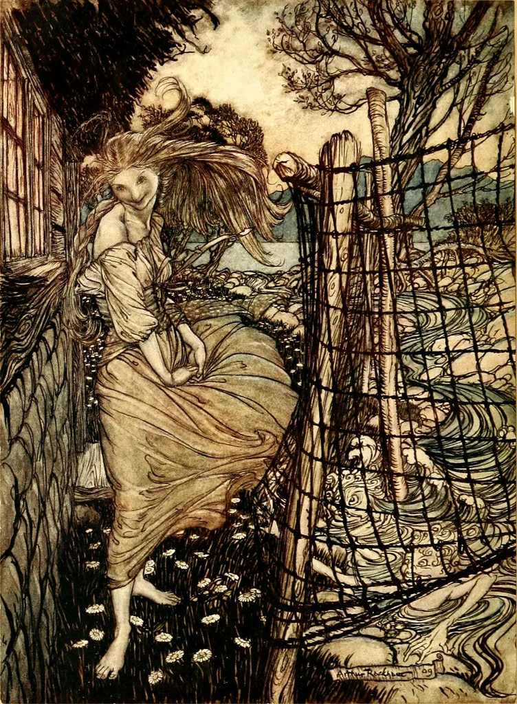 An illustration from Undine, 1909, leaf 11