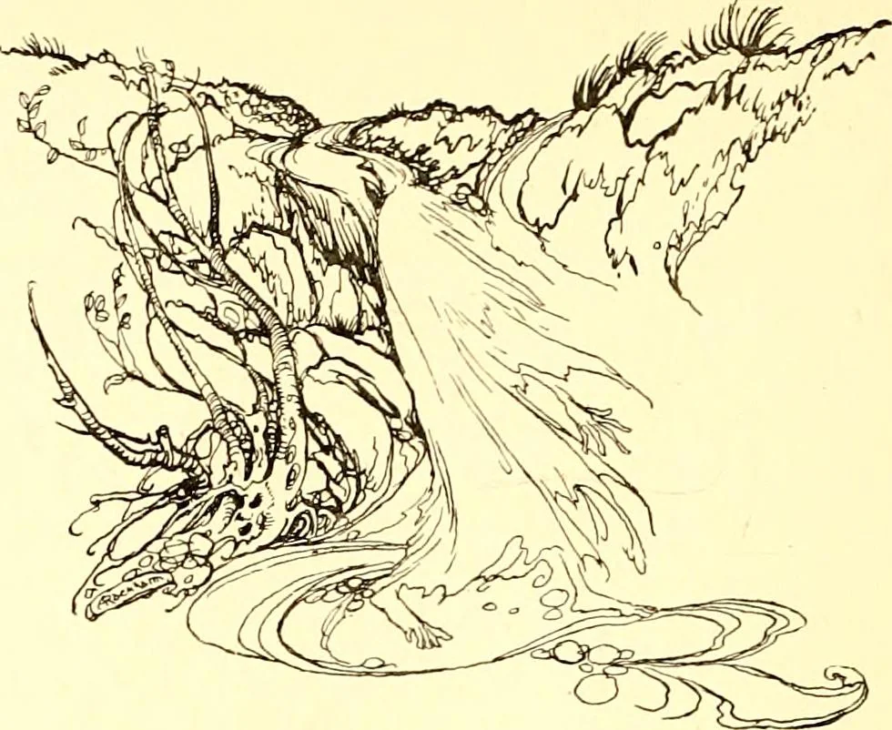 An illustration from Undine, 1909, leaf 113