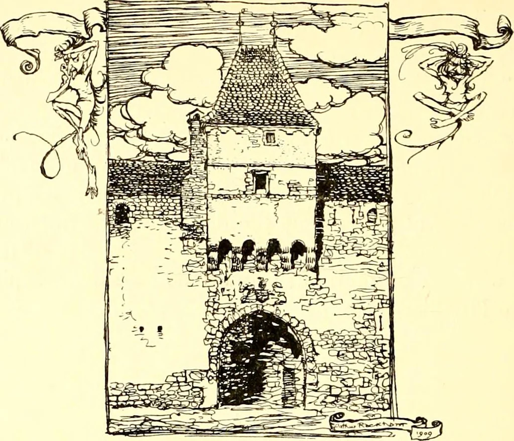 An illustration from Undine, 1909, leaf 145
