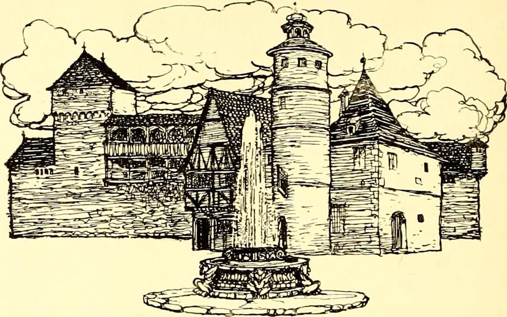 An illustration from Undine, 1909, leaf 151