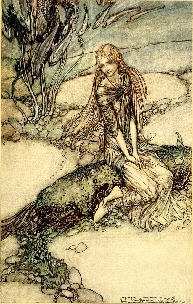 An illustration from Undine, 1909, leaf 196