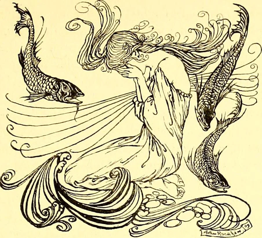 An illustration from Undine, 1909, leaf 200