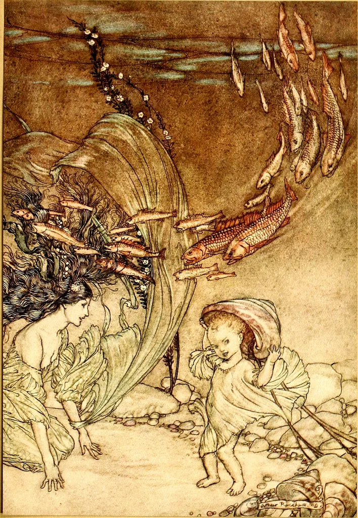 An illustration from Undine, 1909, leaf 46