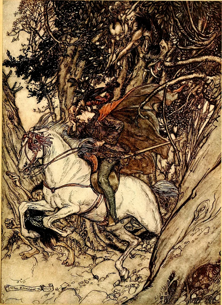 An illustration from Undine, 1909, leaf 70