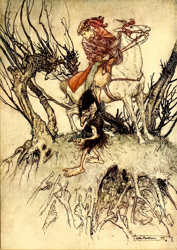 An illustration from Undine, 1909, leaf 76