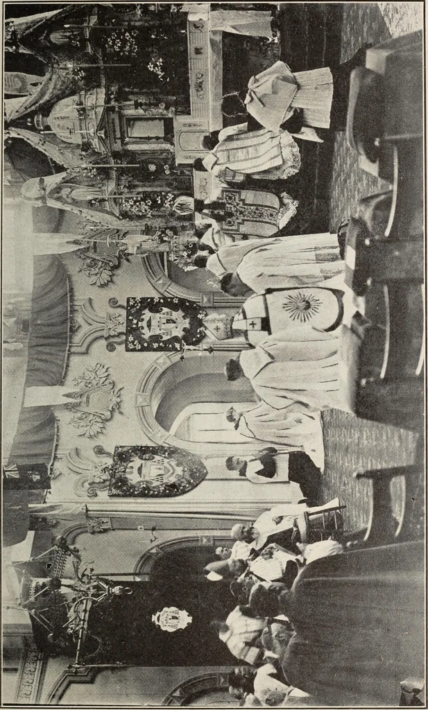 An illustration from Une page nouvelle de l'histoire de la Trappe d'Oka. Election et benediction solennelle du Tres Reverend Pere Dom Pacome Gaboury deuxieme abbe de Notre-Dame du Lac des Deux-Montagnes (24 Octobre-12 Novembre 1913), 1914, leaf 56