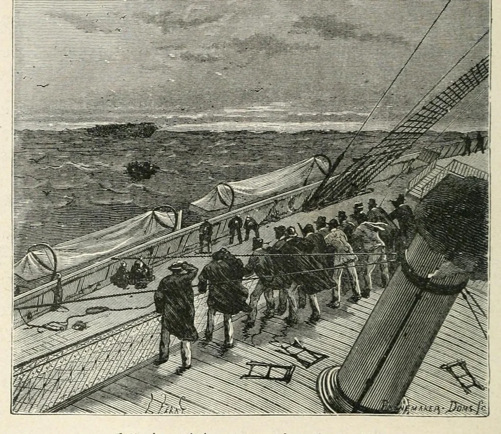 An illustration from Une ville flottante, 1870, leaf 46