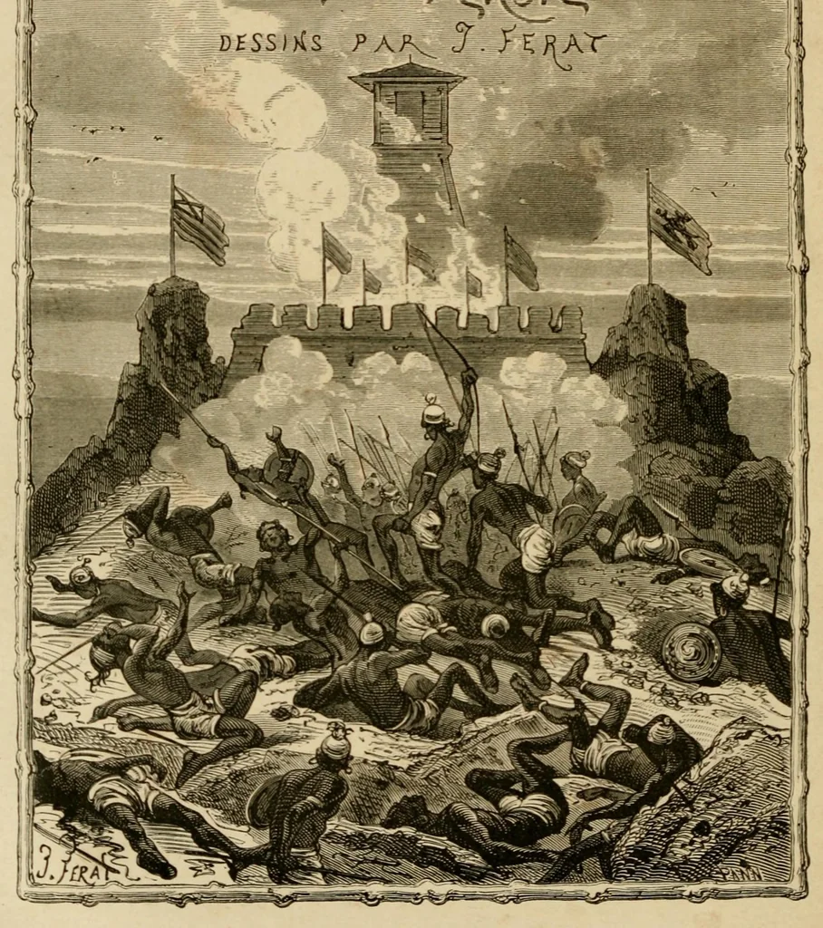 An illustration from Une ville flottante ; Les forceurs de blocus ; Aventures de 3 russes et de 3 anglais, 1872, leaf 186