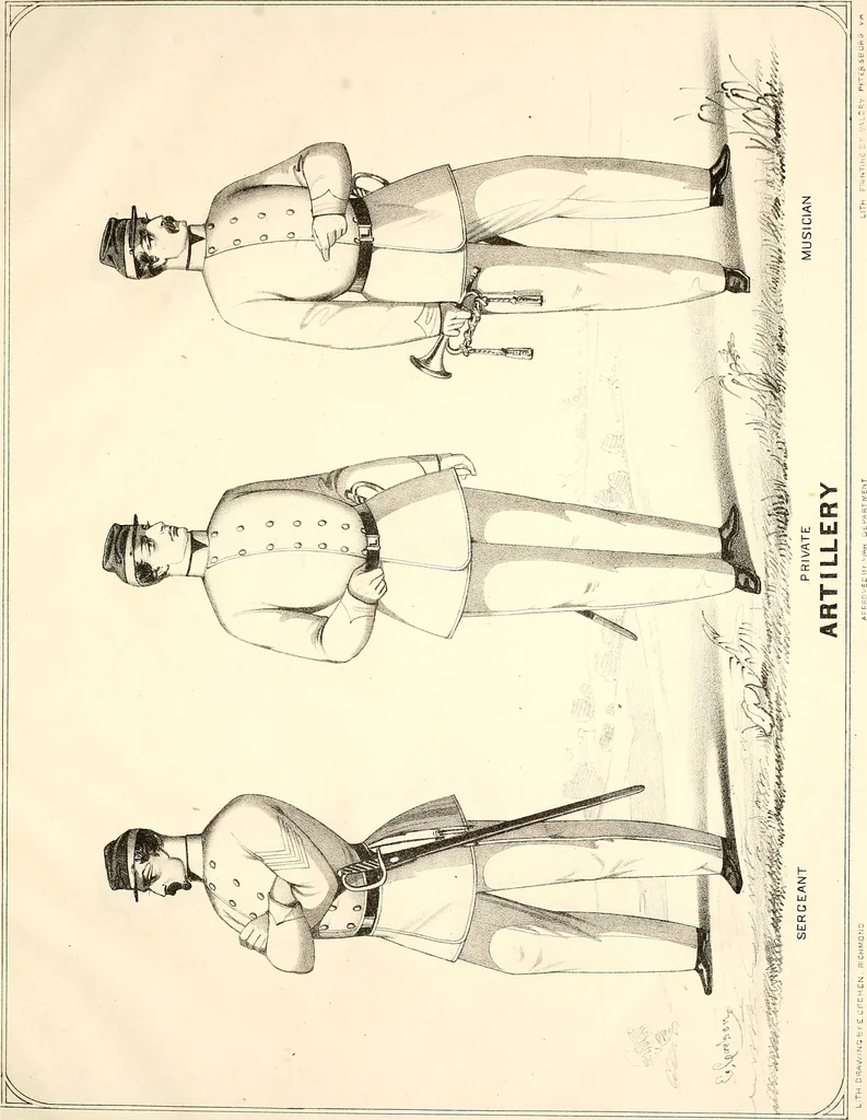 An illustration from Uniform and dress of the army of the Confederate States, 1861, leaf 20