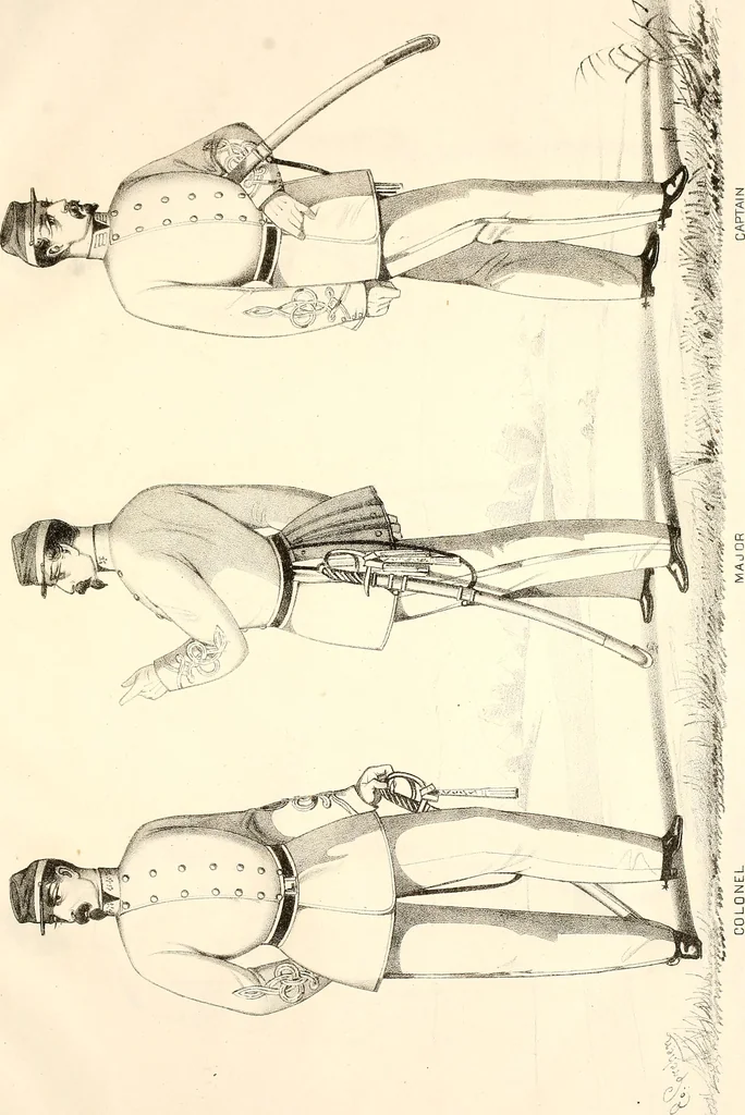 An illustration from Uniform and dress of the army of the Confederate States, 1861, leaf 22