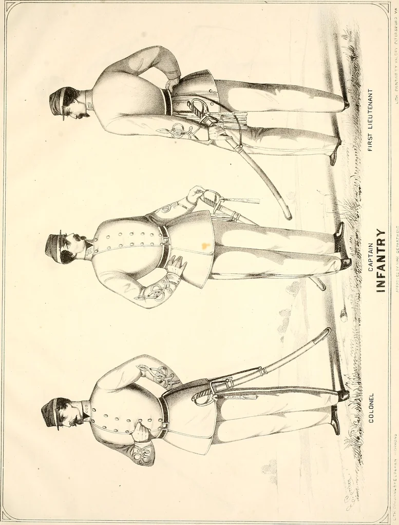 An illustration from Uniform and dress of the army of the Confederate States, 1861, leaf 26