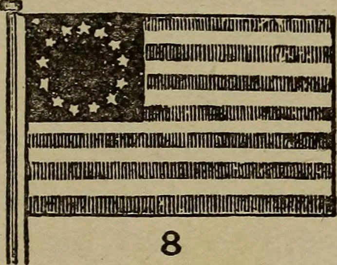 An illustration from The United States flag : its history, symbolism and regulations for display, 1917, leaf 6