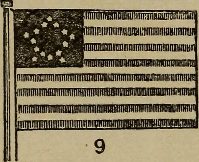 An illustration from The United States flag : its history, symbolism and regulations for display, 1917, leaf 6