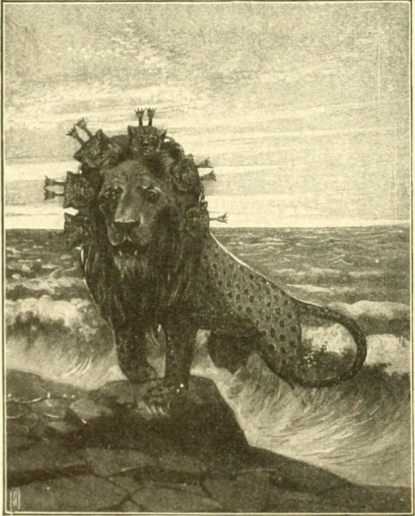 An illustration from The United States in prophecy; our country, its past, present, and future, and what the Scriptures say of it, 1914, leaf 99