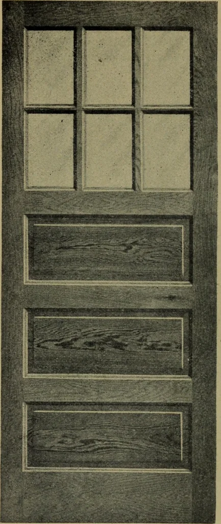 An illustration from Universal design book : containing official list prices of sash, doors and blinds ... official list prices of head, corner and base blocks ... official moulding book ... official list: window glass .., 1908, leaf 104