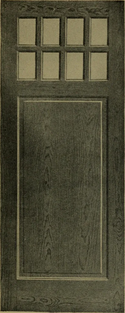An illustration from Universal design book : containing official list prices of sash, doors and blinds ... official list prices of head, corner and base blocks ... official moulding book ... official list: window glass .., 1908, leaf 106
