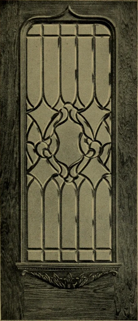 An illustration from Universal design book : containing official list prices of sash, doors and blinds ... official list prices of head, corner and base blocks ... official moulding book ... official list: window glass .., 1908, leaf 110