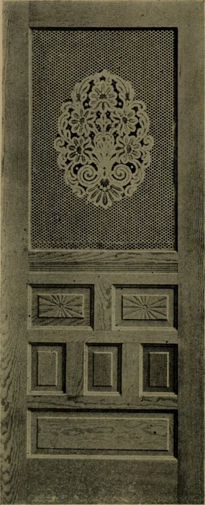 An illustration from Universal design book : containing official list prices of sash, doors and blinds ... official list prices of head, corner and base blocks ... official moulding book ... official list: window glass .., 1908, leaf 113