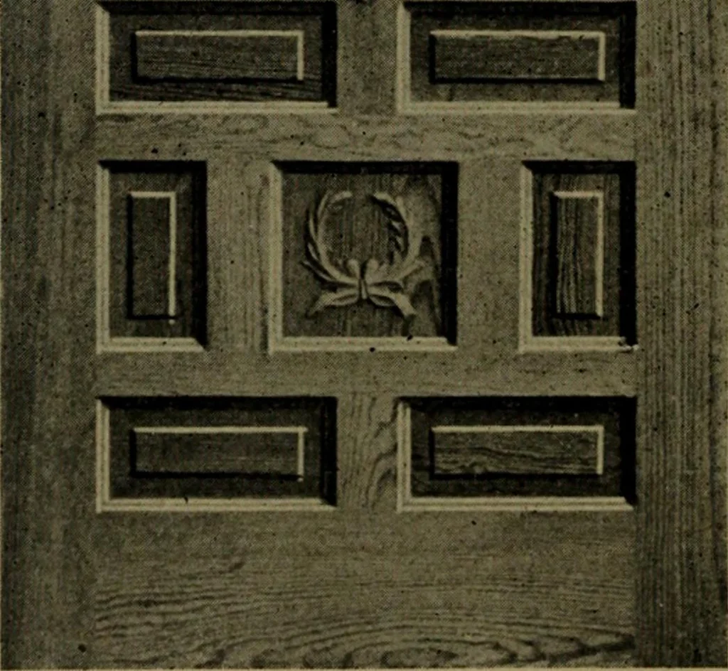 An illustration from Universal design book : containing official list prices of sash, doors and blinds ... official list prices of head, corner and base blocks ... official moulding book ... official list: window glass .., 1908, leaf 113