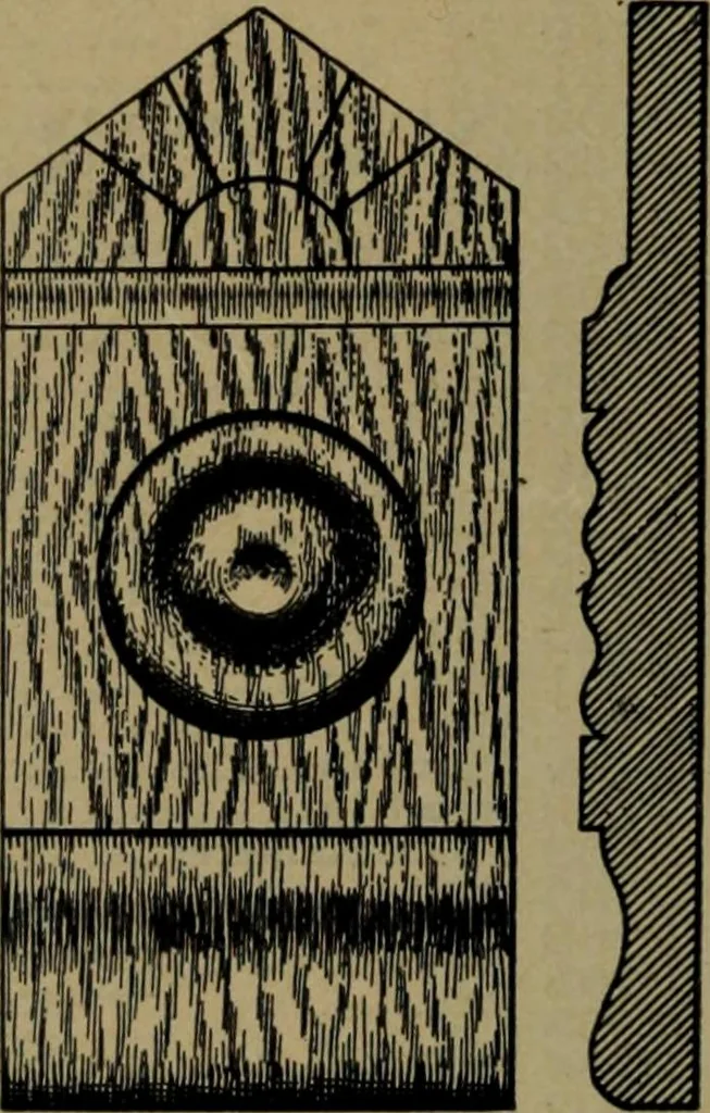 An illustration from Universal design book : containing official list prices of sash, doors and blinds ... official list prices of head, corner and base blocks ... official moulding book ... official list: window glass .., 1908, leaf 115
