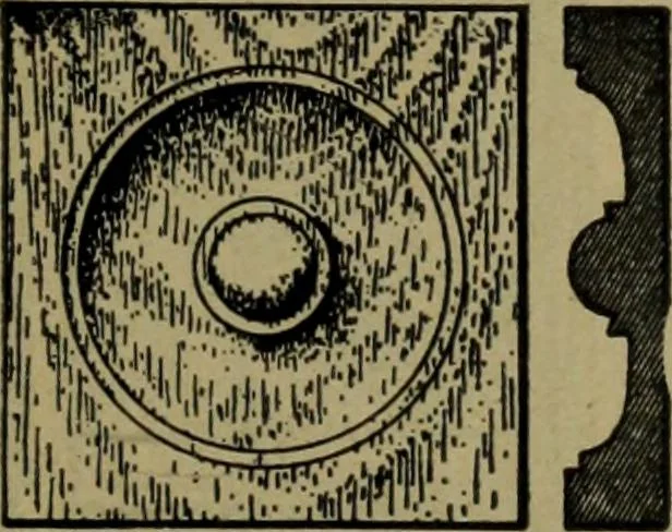 An illustration from Universal design book : containing official list prices of sash, doors and blinds ... official list prices of head, corner and base blocks ... official moulding book ... official list: window glass .., 1908, leaf 116