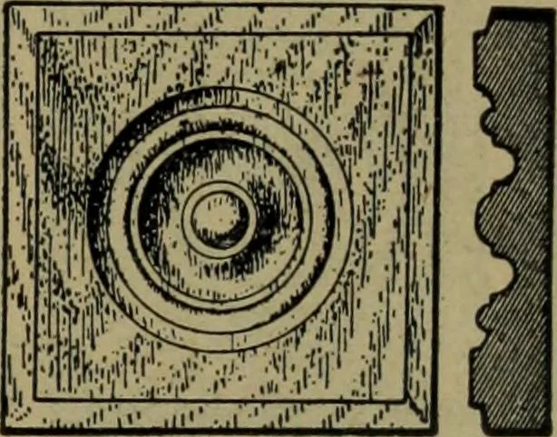 An illustration from Universal design book : containing official list prices of sash, doors and blinds ... official list prices of head, corner and base blocks ... official moulding book ... official list: window glass .., 1908, leaf 116