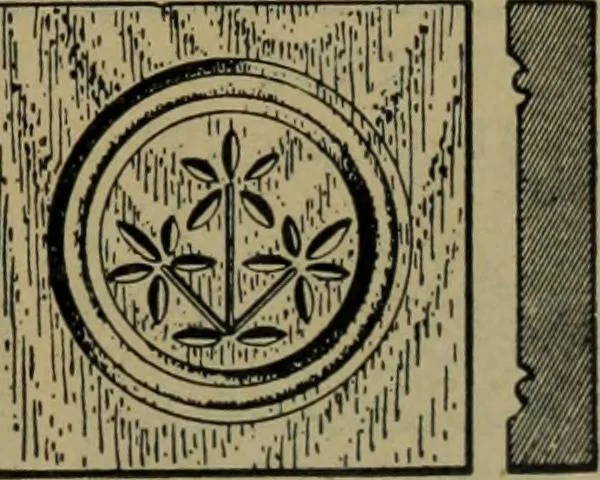 An illustration from Universal design book : containing official list prices of sash, doors and blinds ... official list prices of head, corner and base blocks ... official moulding book ... official list: window glass .., 1908, leaf 116
