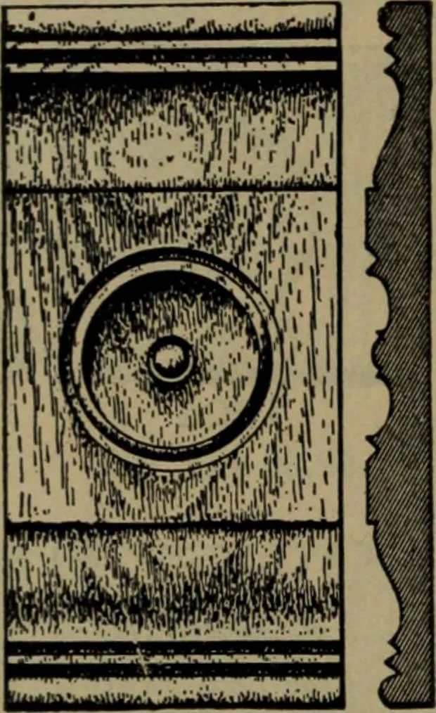 An illustration from Universal design book : containing official list prices of sash, doors and blinds ... official list prices of head, corner and base blocks ... official moulding book ... official list: window glass .., 1908, leaf 117