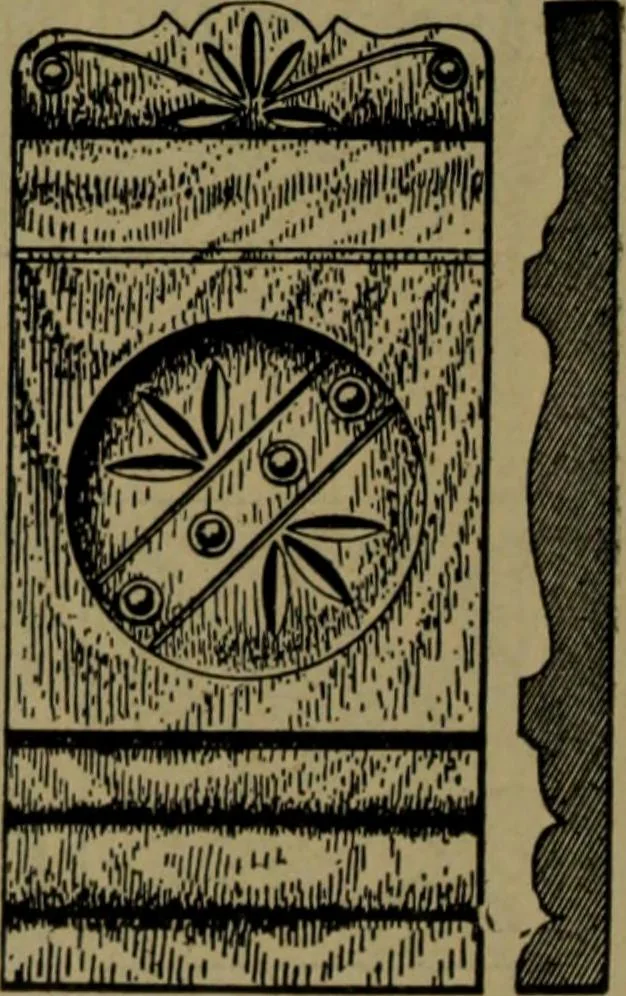 An illustration from Universal design book : containing official list prices of sash, doors and blinds ... official list prices of head, corner and base blocks ... official moulding book ... official list: window glass .., 1908, leaf 117